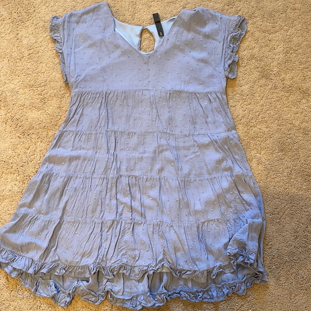 Blue Swiss Dot Dress: Size XS